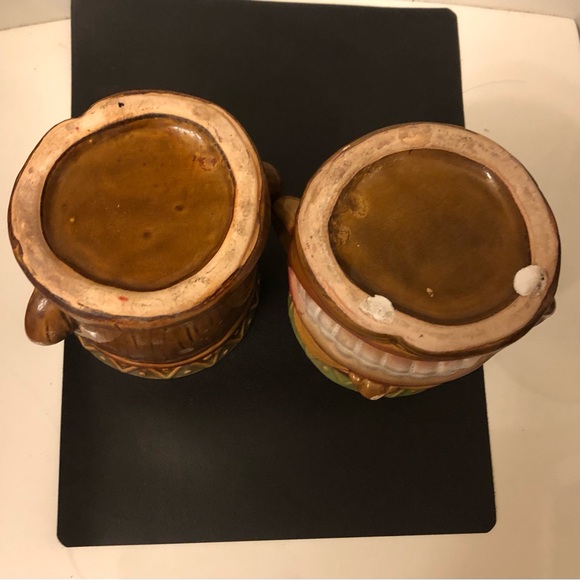 Smiling tiki heads ceramic planters (set of two) - Picture 4 of 4